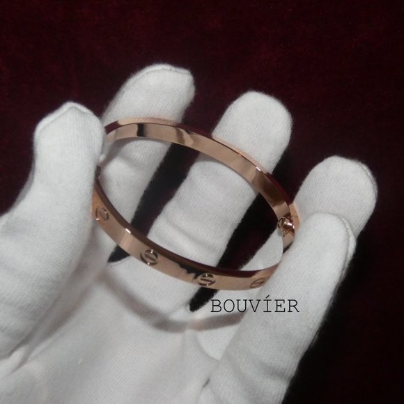Bouvier Jewelry Jewelry - 18K Solid Rose Gold Bangle Screw Bracelet